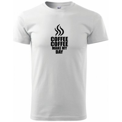 Coffee make my day klasické pánské triko bílá