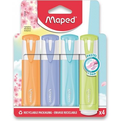 Maped Fluo Peps Pastel sada 4 ks 42510 – Zboží Živě