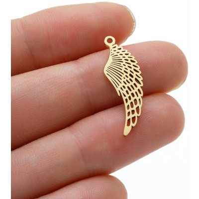 Přívěsek andělské křídlo chirurgická ocel 3 barevné varianty - Povrchová úprava Zlatá galvanizace TC 623 – Sleviste.cz