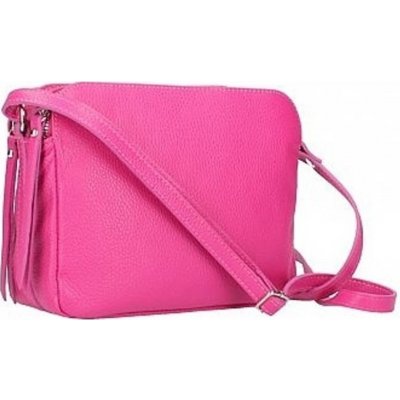 Kožená crossbody kabelka Fosca fuchsiová