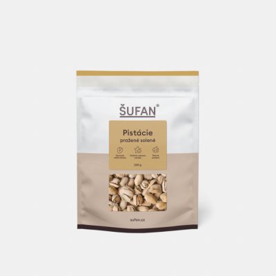 ŠUFAN Pistácie pražené solené přirozeně otvírané 200 g – Hledejceny.cz