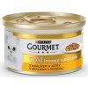 Konzerva pro kočky Gourmet Gold cat KK s králíkem a játry, gril. a duš. kousky 85 g