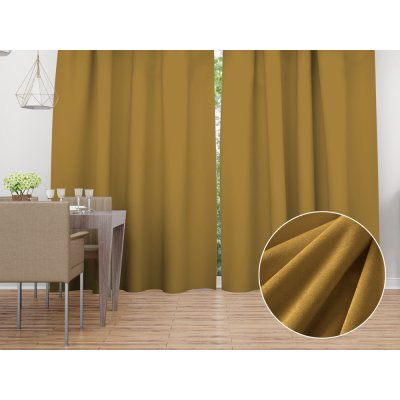 Biante Sametový závěs Velvet Premium SVP-009 Hořčicový - šířka 135 cm 135x190 cm – Hledejceny.cz