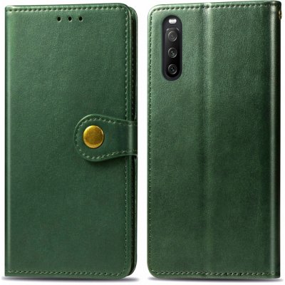 VSECHNONAMOBIL 33163 LEATHER BUCKLE Peňaženkový obal Sony Xperia 10 III zelený – Zboží Živě