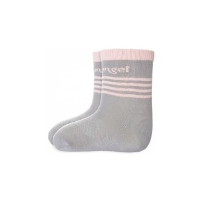 Little Angel-Ponožky tenké protiskluz Outlast tm.šedá/sv.růžová – Zboží Dáma