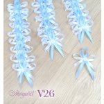 Saténové svatební vývazky V26 (Light Misty Blue) – Zboží Mobilmania