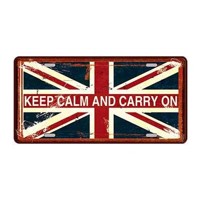 Ceduľa značka Keep Calm And Carry On - UK – Zboží Mobilmania