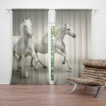Sablio Závěs Dva bílí koně: 2ks 140x250cm – Hledejceny.cz