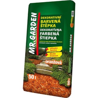 Mr.Garden Dekorační barvená štěpka, oranžová, 50 l – Zboží Dáma