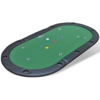 zahrada-XL Skládací deska na poker pro 10 hráčů zelená