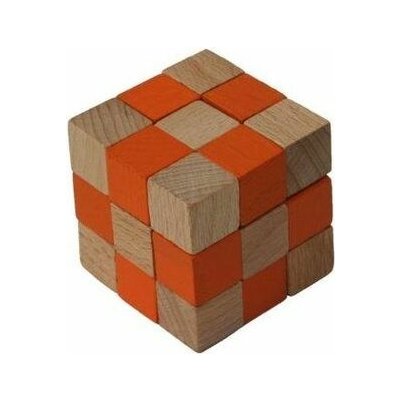 Česká dřevěná hračka Dřevěný hlavolam kostka oranžová – Hledejceny.cz