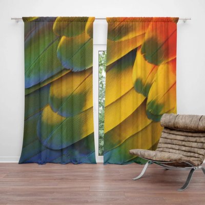 Závěsy Barevné peří: 2 ks - 140x250 cm - Sablio – Hledejceny.cz