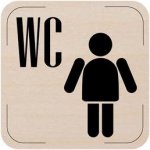 Popis místnosti - cedulka na dveře - WC muži, dřevěná tabulka, 80 x 80 mm – HobbyKompas.cz