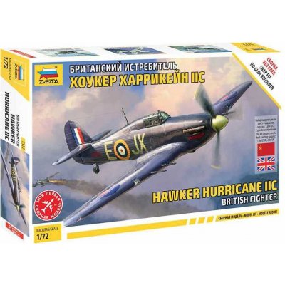 Zvezda Hawker Hurricane Mk II C Snap Kit letadlo 7322 1:72