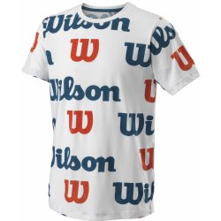 Wilson All Over Logo Tech Tee White