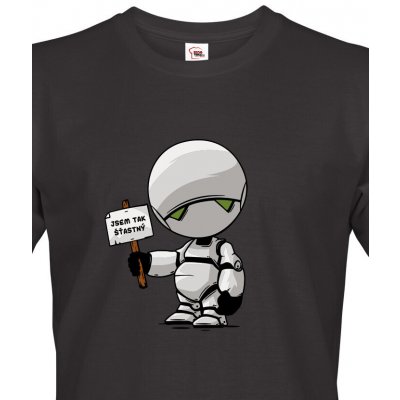 Bezvatriko.cz pánské tričko Marvin robot Canvas pánské tričko s krátkým rukávem 2084 černá – Zboží Mobilmania