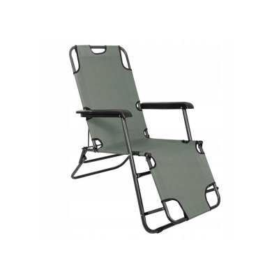 Zahradní polohovací křeslo SPRINGOS RELAX šedé – Sleviste.cz