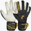 Fotbal - rukavice Reusch Attrakt Freegel Gold X GluePrint Finger Support black/gold