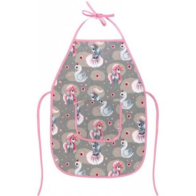 Bellatex Dětská zástěrka Jednorožec šedá růžová 37x47 cm – Zbozi.Blesk.cz
