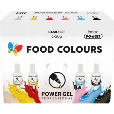 Food Colours Gelové barvivo 6 ks vícebarevné 20 ml – Zboží Dáma