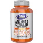 Now Foods Foods Arginin + Citrulin 500 250 mg 120 rostlinných kapslí – Hledejceny.cz