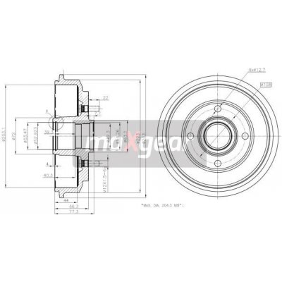Brzdový buben MAXGEAR 19-2316 | Zboží Auto
