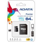 ADATA Pro microSDXC 64 GB UHS-I AUSDX64GUICL10-RA1 – Zboží Živě
