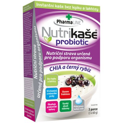 PharmaLINE Nutrikaše probiotic chia a černý rybíz (3x60 g) – Zboží Dáma