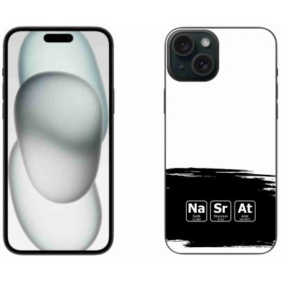 mmCase na iPhone 15 Plus - chemické prvky černobílé pozadí – Zboží Mobilmania