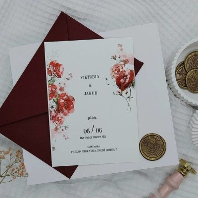 Svatební oznámení Červené růže – Zboží Dáma