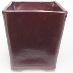 E-bonsai keramická bonsai miska 10,5 x 10,5 x 11,5 cm hnědá – Zboží Dáma