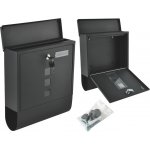 MT MALATEC Moderní poštovní schránka formátu A4 s krytem Jmenovka Přihrádka na noviny Okénko Uzamykatelná 2 klíče Nerezová ocel Černá 6244 – Hledejceny.cz