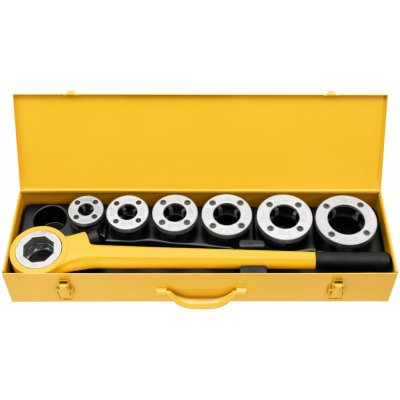 Rems Závitnice ruční EVA SET se závitořeznými hlavami 1/2", 3/4", 1", 5/4", 6/4", 2", plechový kufr 520017 – Zboží Mobilmania