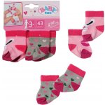 Zapf Creation BABY born Ponožky 2 páry růžové/šedé – Zbozi.Blesk.cz