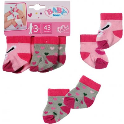 Zapf Creation BABY born Ponožky 2 páry růžové/šedé – Zbozi.Blesk.cz