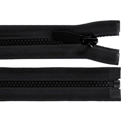 Prima-obchod Kostěný zip No 5 délka 60 cm kulaté zoubky, s ozdobným jezdcem, barva 322 černá – Hledejceny.cz