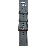 Karl Lagerfeld Apple Watch 4/5/6/7/SE 44/45mm stříbrný řemínek Saffiano Karl Heads KLAWLOKHG – Zboží Mobilmania
