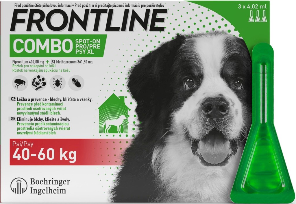 Frontline Combo Spot-On Dog XL 40-60 kg 3 x 4,02 ml