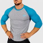 Pánské 3/4 tričko Iron Aesthetics Raglan modrá galapagos Sivá – Zboží Dáma