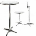 Hliníkový výškově nastavitelný barový stůl o výšce 74/114 a průměru 60cm. Skládací bistro stolek, party stůl. – Zboží Mobilmania