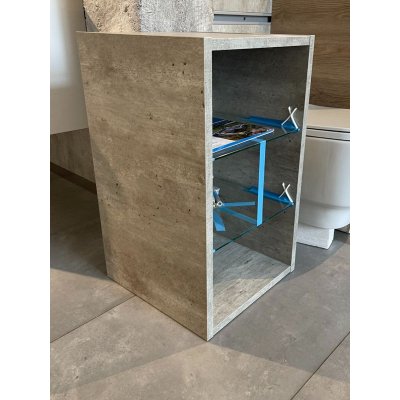 Dřevojas 420 - horní doplňková skříňka se skleněnými policemi - dekor beton – Zboží Mobilmania