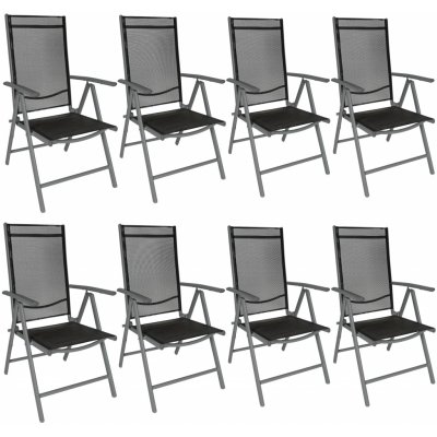 tectake 404367 8 zahradní židle hliníkové - černá/antracit