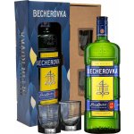 Becherovka 38% 0,7 l (dárkové balení 2 sklenice) – Zboží Mobilmania