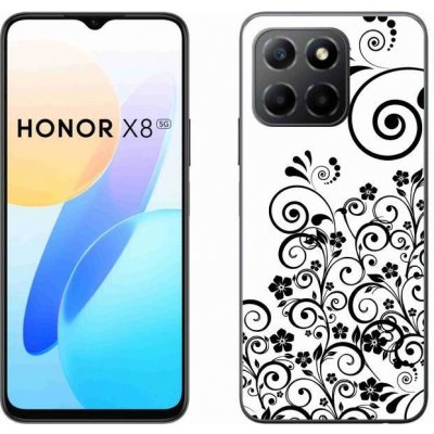 Pouzdro mmCase Gelové Honor X8 5G/Honor 70 Lite 5G - černobílé květinové vzory – Zbozi.Blesk.cz