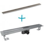 MEREO Odtokový sprchový žlab do prostoru, 800x55 mm, vč. roštu Tile, nerez (CZ226) – Sleviste.cz