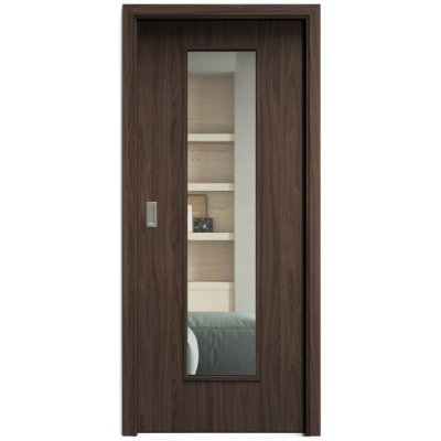 Sapeli Elegant Komfort M55 posuvné ořech 110 x 197 cm Čiré sklo – Hledejceny.cz