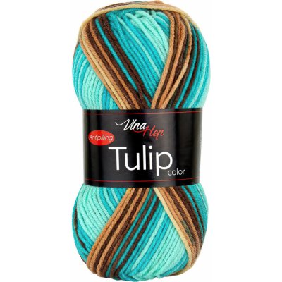 Pletací / háčkovací příze Vlna-Hep TULIP COLOR 5215 tyrkysovo-béžová, melírovaná, antipillingová, 100g/170m – Zboží Mobilmania