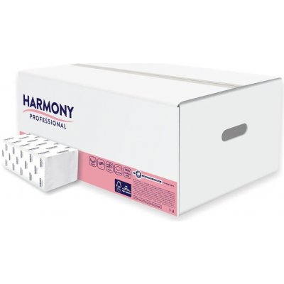 Harmony Professional Z-Z ručníky 2 vrstvé bílé 157 ks x 20 bal – Zboží Dáma