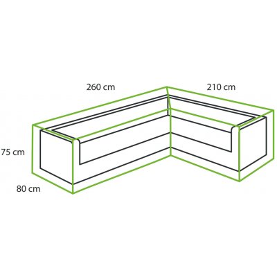 Winza Obal na sedací soupravu do tvaru L, pravá, 260x210x80/75cm – Hledejceny.cz