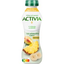 Activia probiotický jogurtový nápoj broskev, ananas a banán bez přidaného cukru 270g